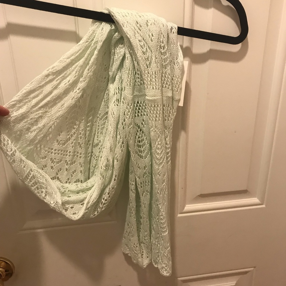 Mint green knit scarf
